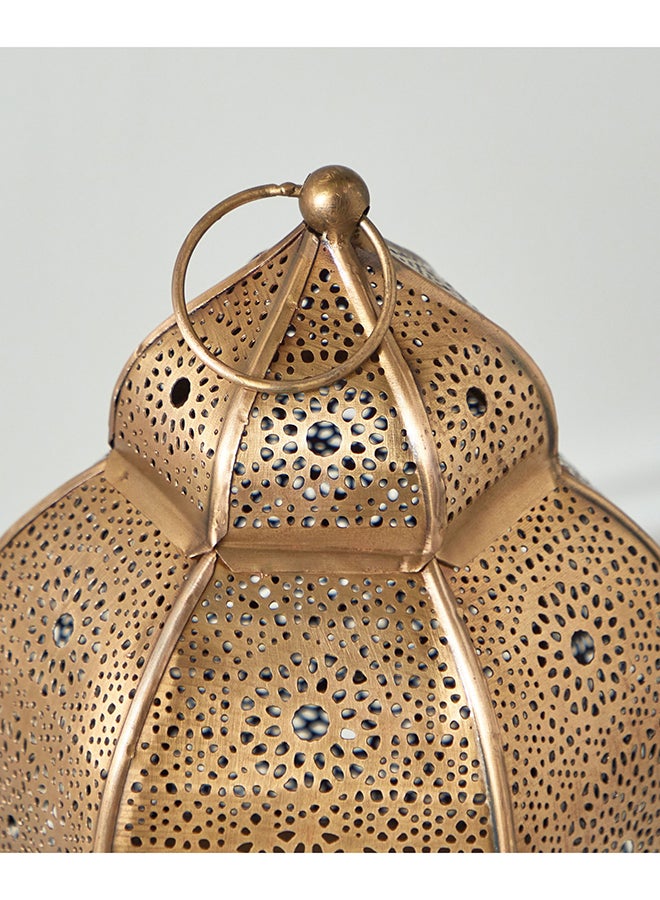 Home Box Isaba Antique Brass Metal Decorative Lantern - 17x17x21 cm - Image 3